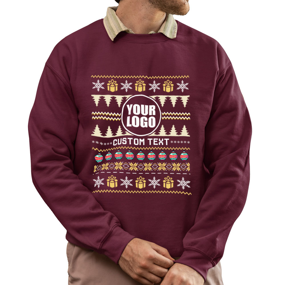 Custom Logo With Christmas Ornament Ugly Sweatshirt 7